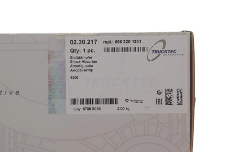 Амортизатор trucktec Automotive 0230217