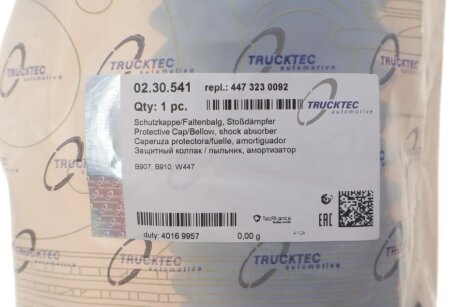 Захисний ковпачок/гофрований кожух, амортизатор trucktec Automotive 0230541