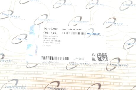 Патрубок системи охолодження trucktec Automotive 0240081