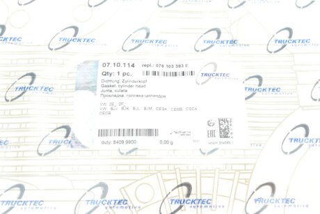 Прокладка головки блоку циліндрів trucktec Automotive 0710114