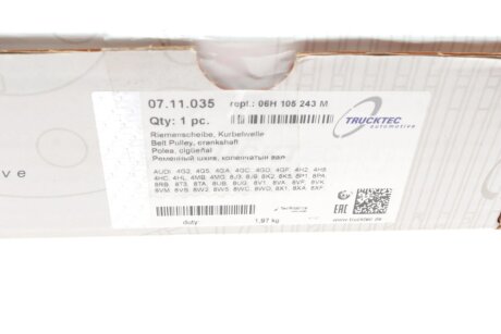 Шків колінчатого вала trucktec Automotive 0711035