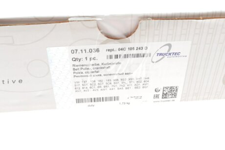 Шків колінчатого вала trucktec Automotive 0711036