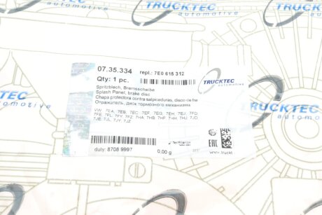 Захист колодок trucktec Automotive 0735334