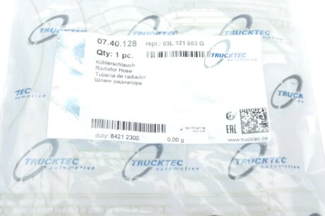 Патрубок системи охолодження trucktec Automotive 0740128