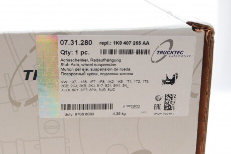 Цапфа (поворотный кулак) trucktec Automotive 0731280