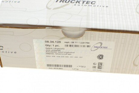 Эластичная муфта кардана trucktec Automotive 0834125