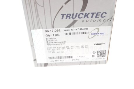 Катушка (модуль) зажигания trucktec Automotive 0817062