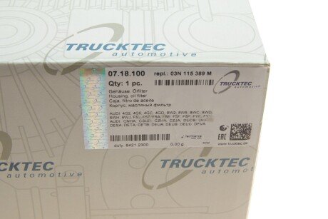 Корпус фільтра масляного з радіатором trucktec Automotive 0718100