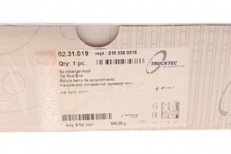 Наконечник рулевой тяги trucktec Automotive 0231019