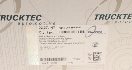 Насос ГУР trucktec Automotive 0237147