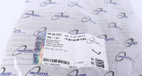 Патрубок системы trucktec Automotive 0840022