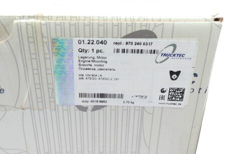 Подушка (опора) двигателя trucktec Automotive 0122040