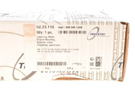Подушка (опора) двигуна trucktec Automotive 0222110