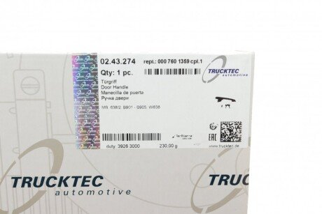 Ручка дверей trucktec Automotive 0243274