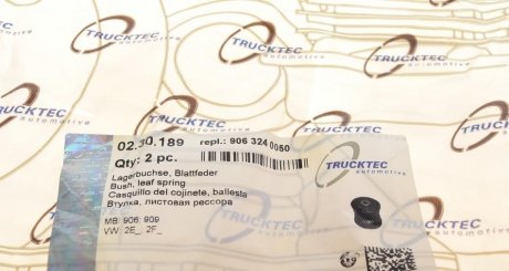 Сайлентблок (втулка) рессоры trucktec Automotive 0230189