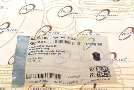 Сайлентблок (втулка) ресори trucktec Automotive 0230189