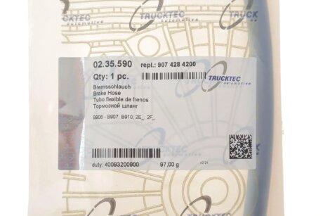 Тормозной шланг trucktec Automotive 0235590