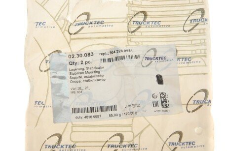 Втулка заднего стабилизатора trucktec Automotive 0230083