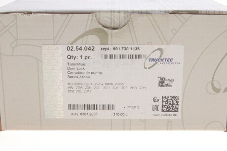 Замок двери trucktec Automotive 0254042