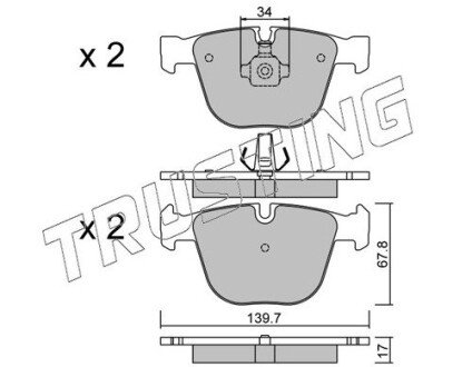 Тормозні (гальмівні) колодки trusting 789.0 на Бмв 5 серии