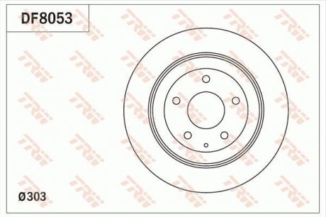 Задній гальмівний (тормозний) диск trw automotive DF8053