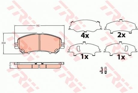 Передние тормозные колодки trw automotive GDB3622