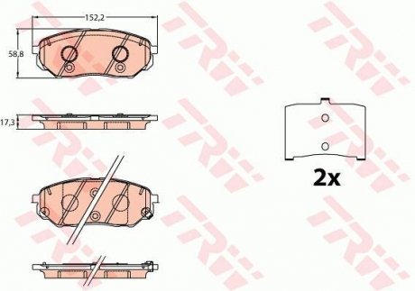 Тормозні (гальмівні) колодки trw automotive GDB3638