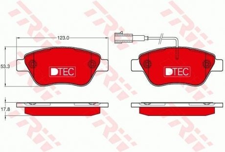 Передние тормозные колодки trw automotive GDB1654DTE