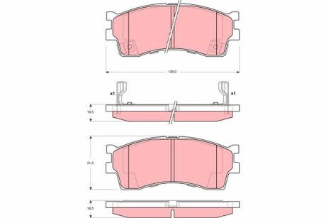 Комплект тормозных колодок, дисковый тормоз trw automotive GDB3245