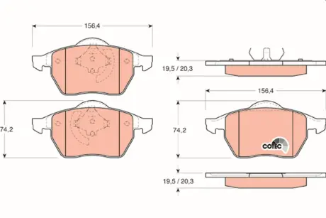 Передние тормозные колодки TRW automotive GDB1200
