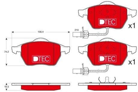 Передние тормозные колодки trw automotive GDB1307DTE на Ауди А6 с4