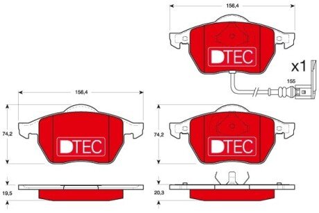 Передние тормозные колодки trw automotive GDB1403DTE