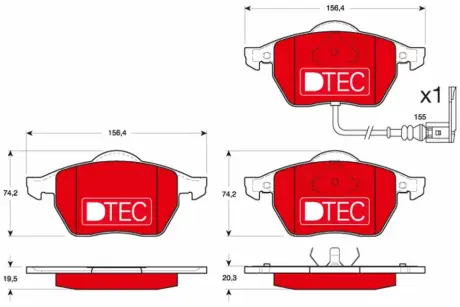 Передние тормозные колодки TRW automotive GDB1403DTE