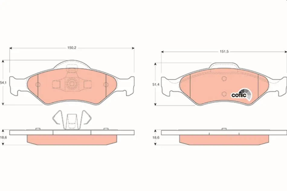 Передние тормозные колодки TRW automotive GDB1418
