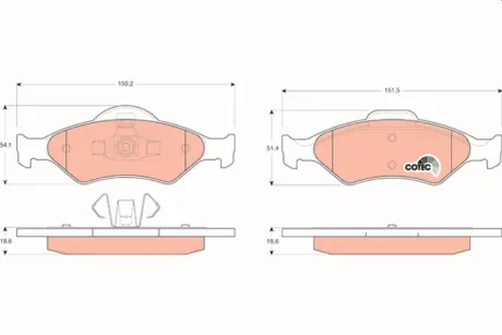 Передние тормозные колодки TRW automotive GDB1418