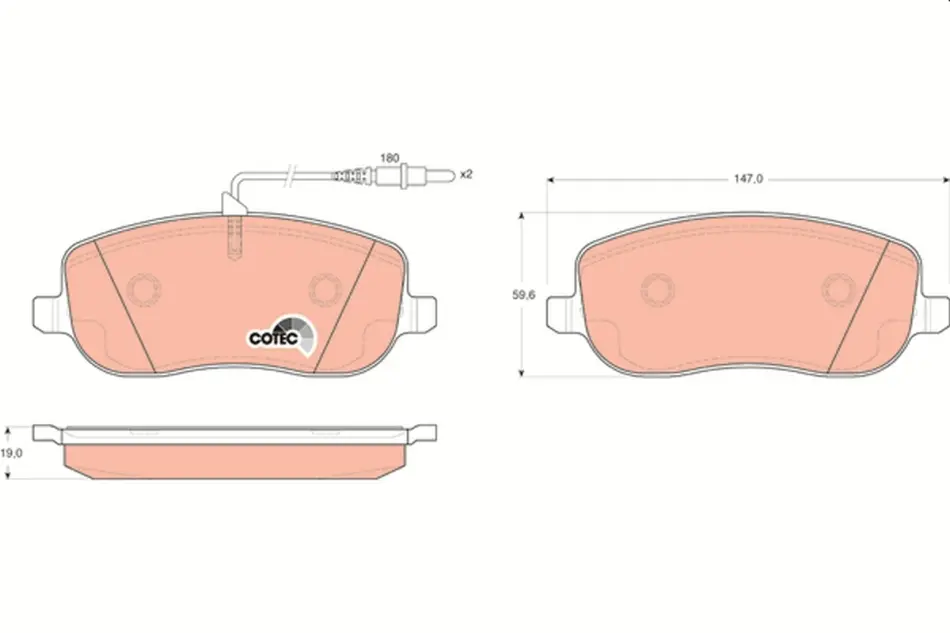 Передні тормозні (гальмівні) колодки TRW automotive GDB1503 (фото 1)