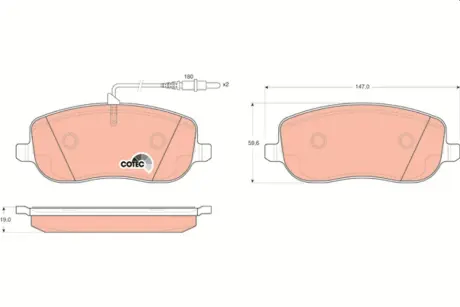 Передние тормозные колодки TRW automotive GDB1503