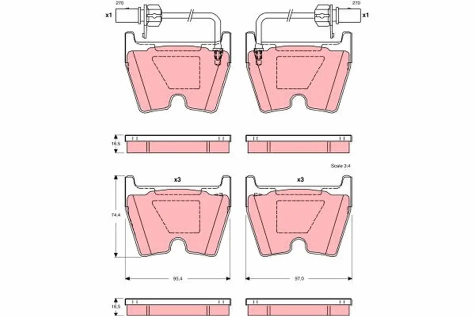 Передні тормозні (гальмівні) колодки TRW automotive GDB1507 (фото 1)