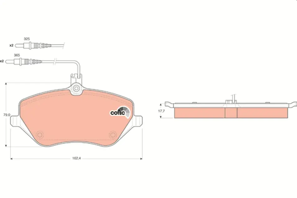 Передні тормозні (гальмівні) колодки TRW automotive GDB1595 (фото 1)