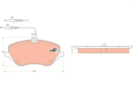 Передні тормозні (гальмівні) колодки TRW automotive GDB1595