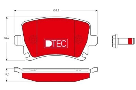 Передні тормозні (гальмівні) колодки trw automotive GDB1622DTE на Сеат Леон