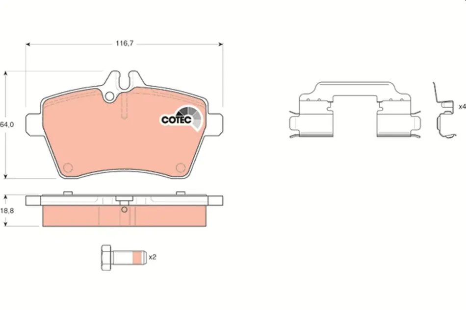 Передние тормозные колодки TRW automotive GDB1630