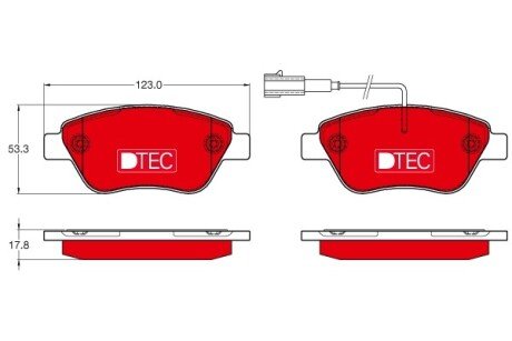 Передні тормозні (гальмівні) колодки trw automotive GDB1654DTE на Фиат Пунто