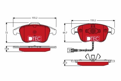 Передние тормозные колодки trw automotive GDB1762DTE на Ауди Q3