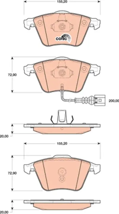 Передні тормозні (гальмівні) колодки TRW automotive GDB1809 (фото 1)