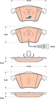 Передні тормозні (гальмівні) колодки TRW automotive GDB1809
