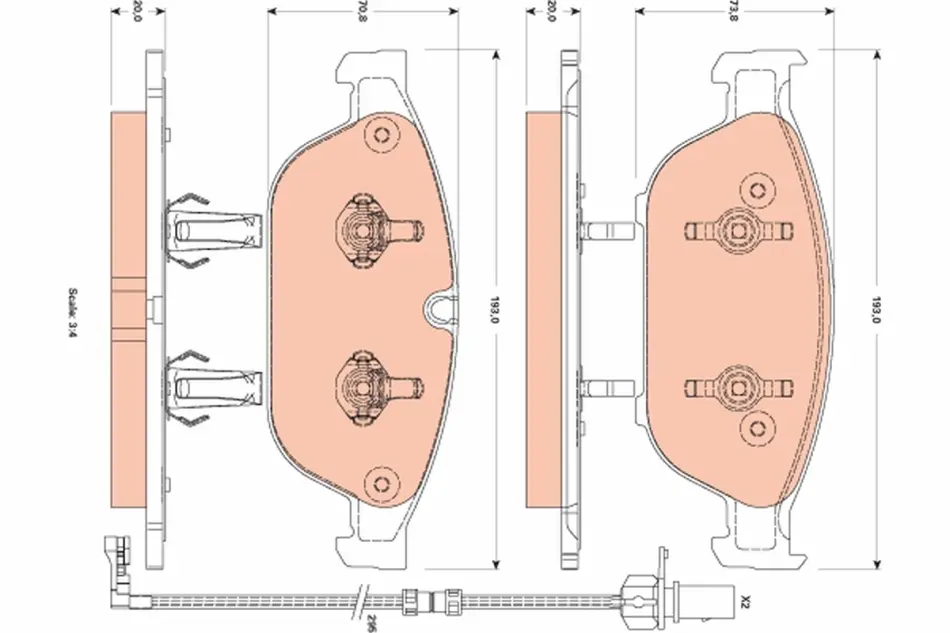 Передні тормозні (гальмівні) колодки TRW automotive GDB1883 (фото 1)