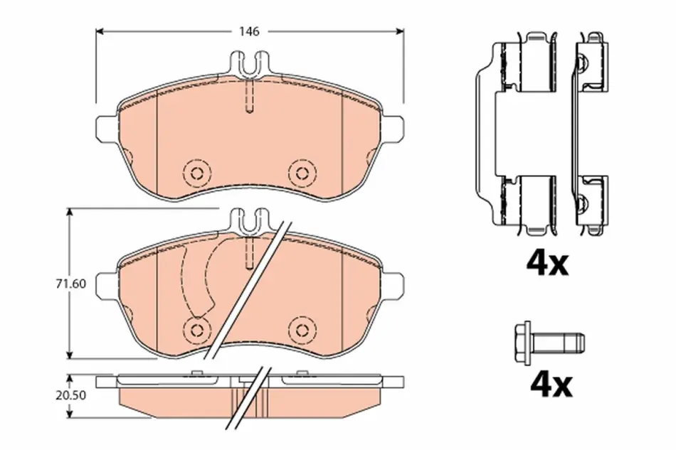 Передние тормозные колодки TRW automotive GDB2056