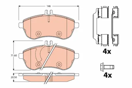 Передние тормозные колодки TRW automotive GDB2056
