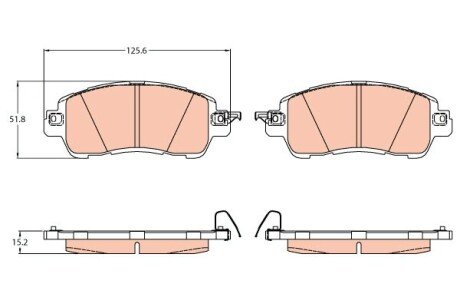 Передние тормозные колодки trw automotive GDB2122